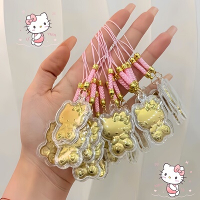 仿金箔水贝同款迷你KT猫挂件