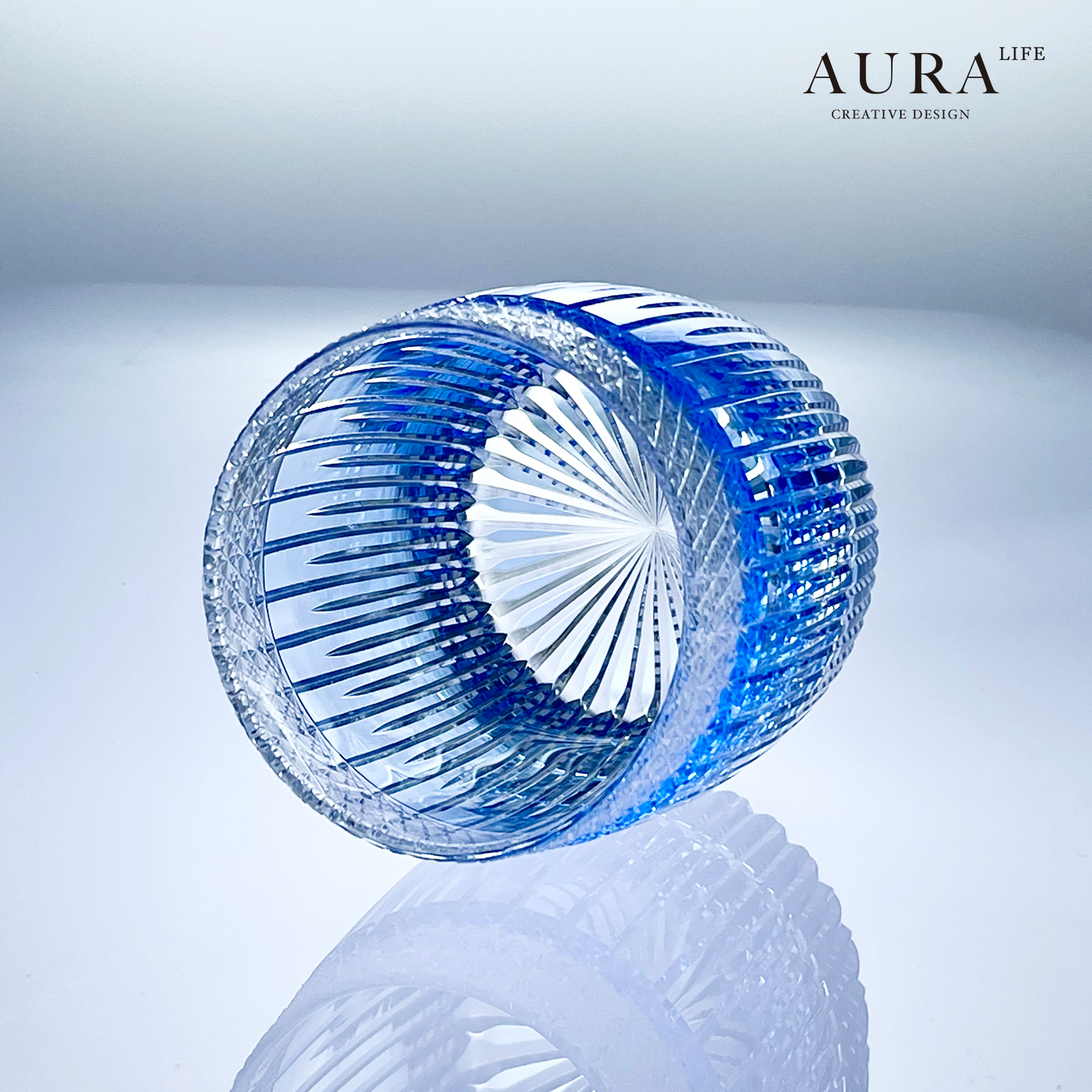AURA'S江户切子泉手工雕刻轻奢小众高端水晶玻璃杯威士忌酒杯