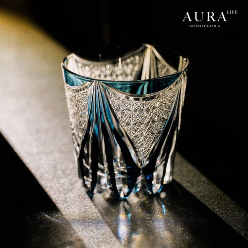 AURA'S江户切子蓝汐幻影水晶杯
