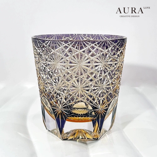 AURA'S江户切子紫雏菊威士忌酒杯
