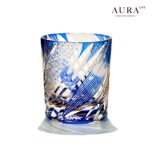 AURA'S江户切子繁星个性小众高级感威士忌杯日式水晶玻璃杯洋酒杯