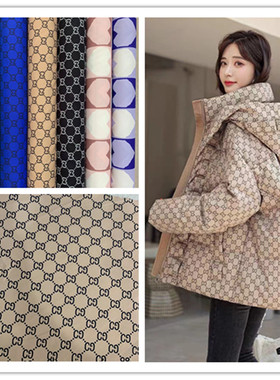 羽绒服印花面料高档2025新款格子小香风防水柔软棉衣马甲制衣布料