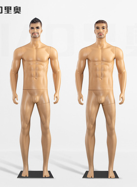 出口大码肤色男模特化妆脸仿真人体道具Mannequin pour magasin