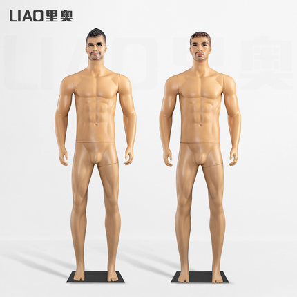 出口大码肤色男模特化妆脸仿真人体道具Mannequin pour magasin