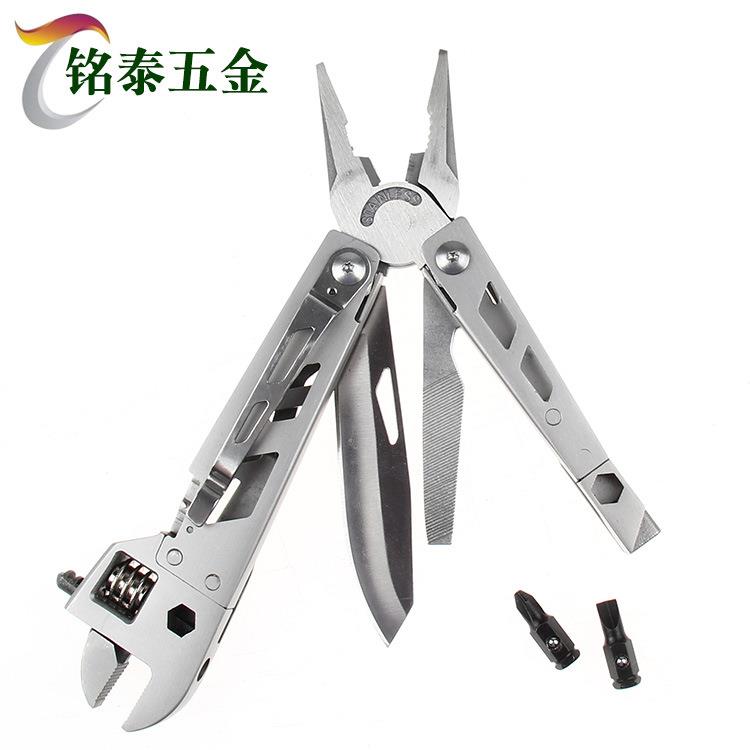 多功能扳手户外求生工具 不锈钢活动扳手钳 野外小刀扳手