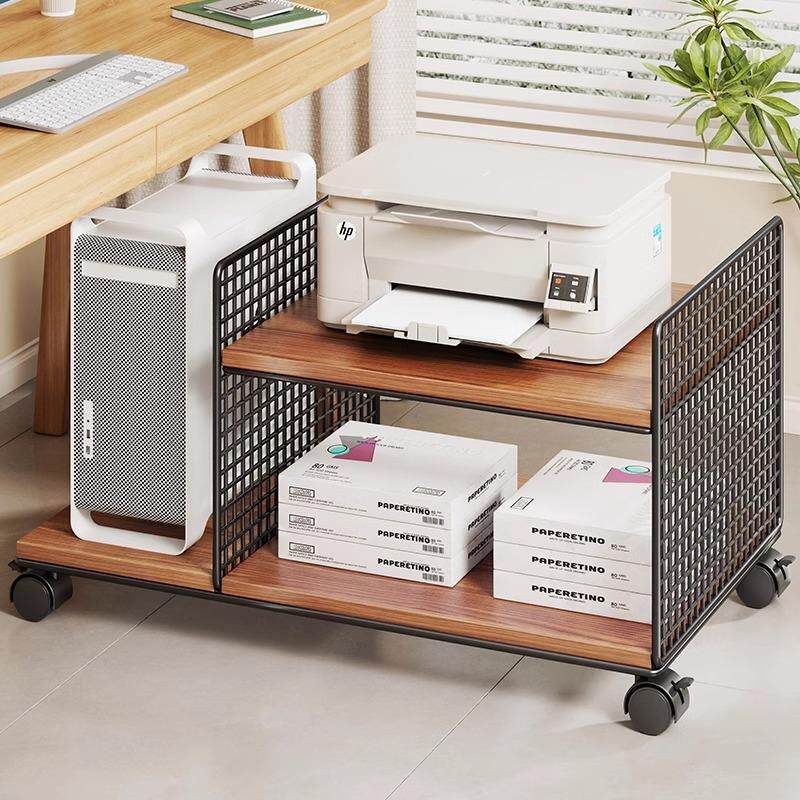 主机托架可移动电脑机箱打印机置物架办公室落地复印机底座放置柜