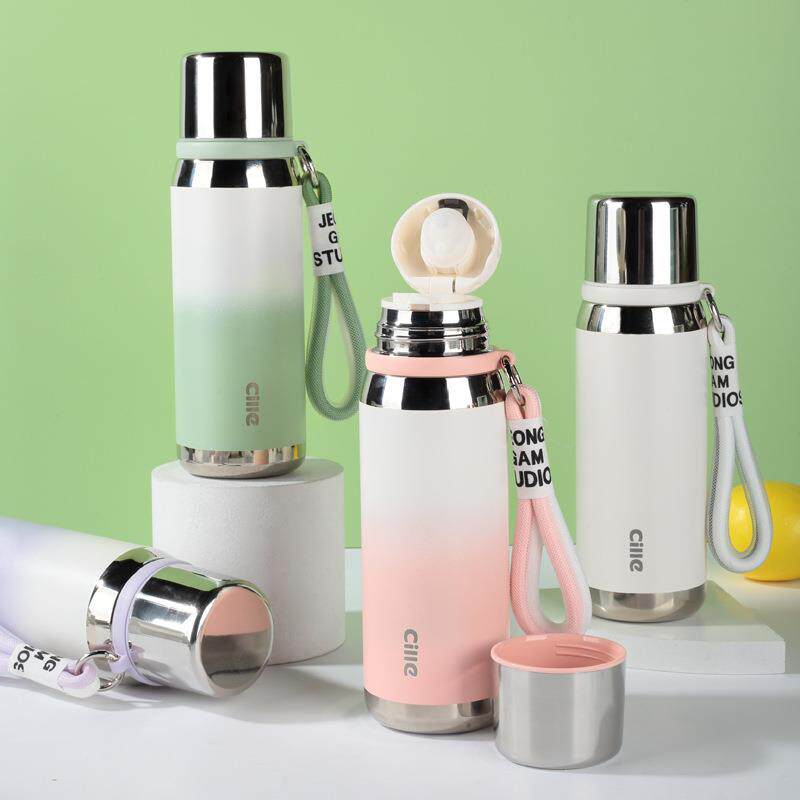 热卖高颜值大容量316不锈钢食品级保温杯茶水分离随行杯运动水壶