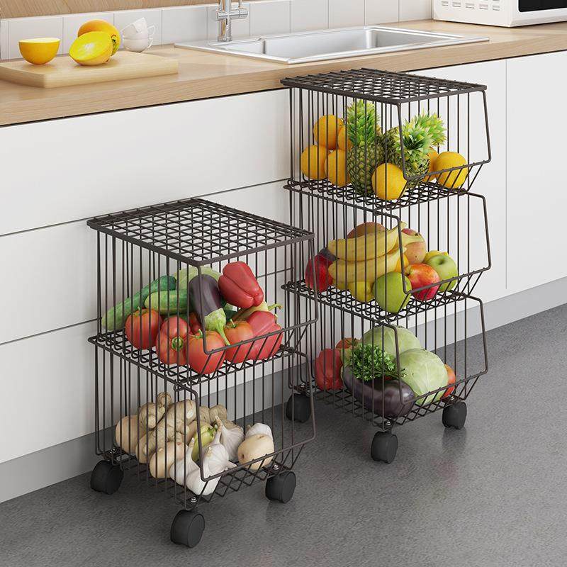 厨房置物架落地多层碗盘放蔬菜水果篮子杂物架子多功能铁艺收纳,收纳整理,书桌收纳置物架,淘宝优惠券,粉丝福利购,淘宝优惠卷