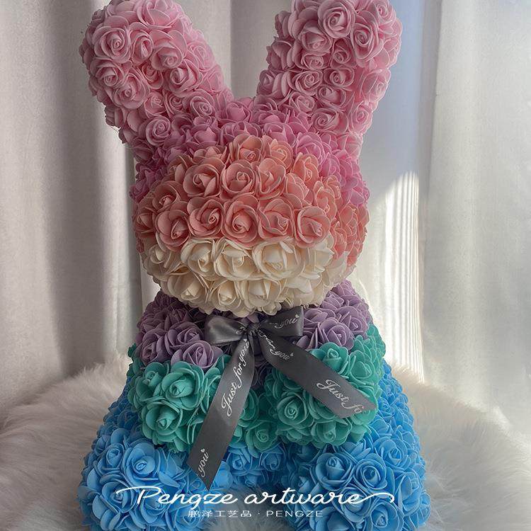 情人节礼物仿真花玫瑰兔子香皂花永生花复活节礼物玫瑰花兔子玩具,家居饰品,餐桌花艺,淘宝优惠券,粉丝福利购,淘宝优惠卷