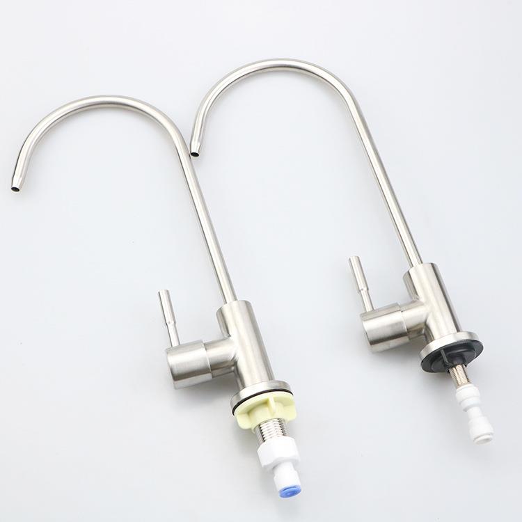 直饮水龙头 2分家用厨房净水器配件 304不锈钢鹅颈纯净水机水龙头