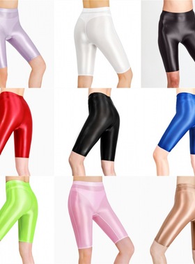 油亮光泽网红短裤加裆瑜伽裤高弹亚马逊速卖通爆款7058