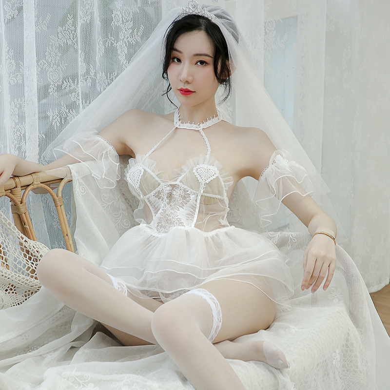 闺咪儿制服唯美浪漫新娘装蓬蓬公主裙蕾丝性感内衣女套装