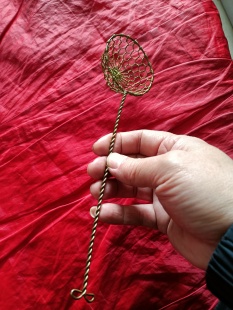 清代老物件把玩件虫宠物件（铜质逮蝈蝈儿的铜网）娱乐器具