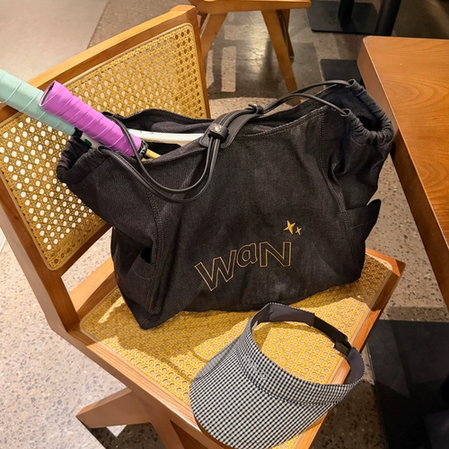 WAN•复古丹宁牛仔包包hobo大容量大学生托特单肩包慵懒通勤手提