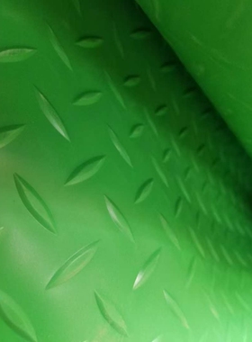 吉利广本新能源汽车4S店维修工位绝缘胶垫蓝色绿色柳叶花纹耐磨