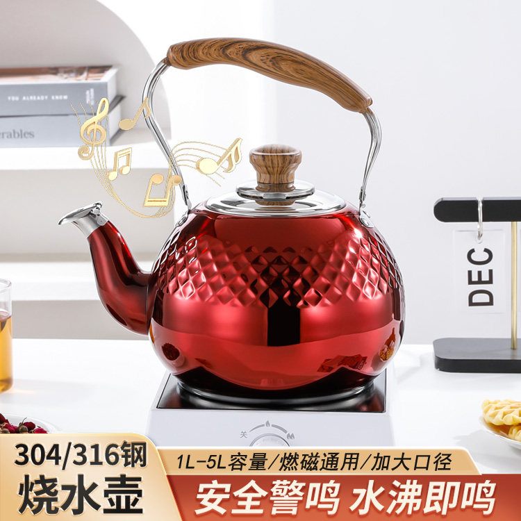 烧水壶德国304不锈钢316鸣音水壶燃气煤气电磁炉家用餐厅酒店茶壶