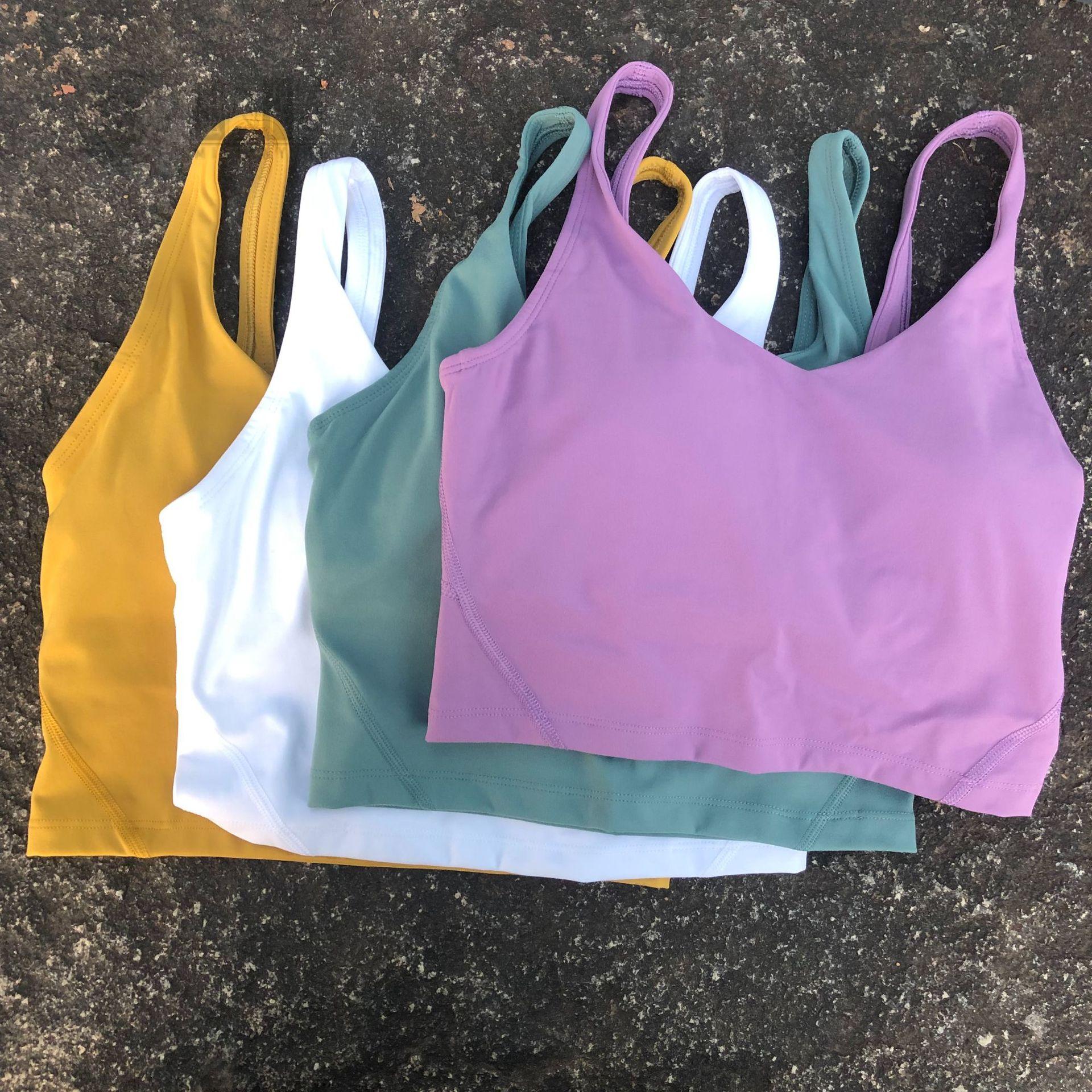 女士纯色U形性感美背健身瑜伽训练紧身运动内衣透气跑步背心ANK