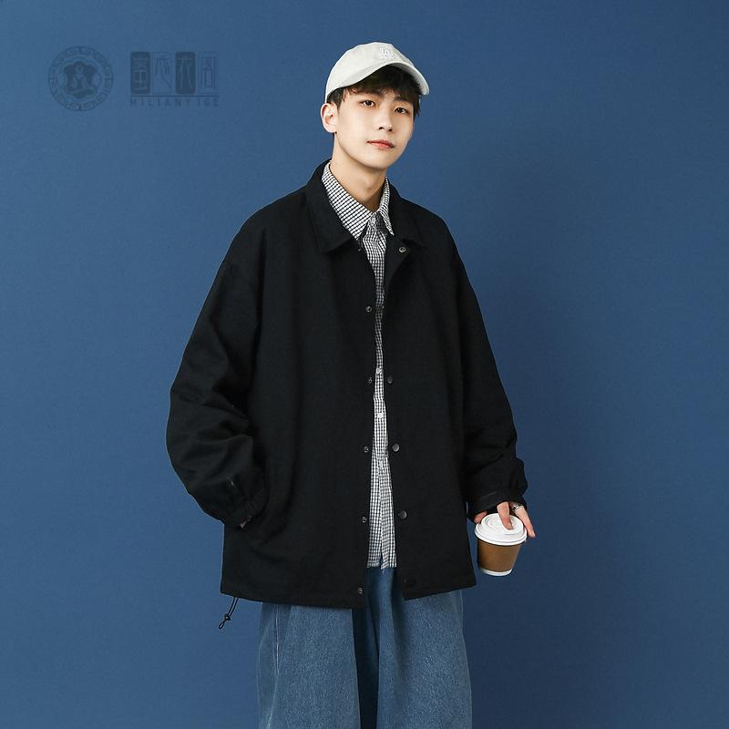 教练夹克男开春休闲百搭秋装纯色