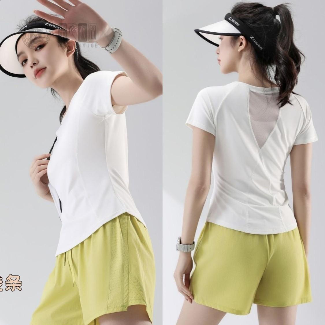 新款运动套装女夏网纱透气速干