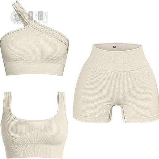 欧美缝螺纹纯色性感美背瑜伽服