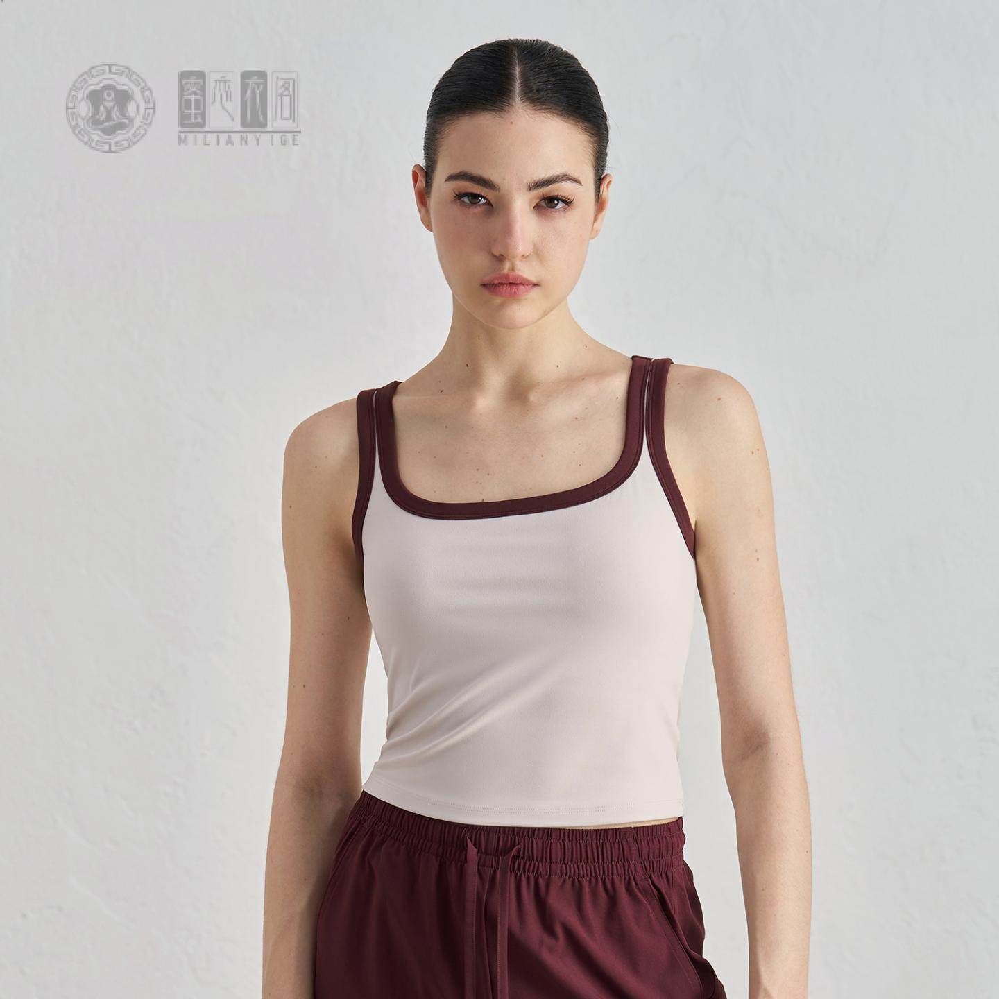 2025春款撞色户外运动内衣健身文胸运动风瑜伽背心女款瑜伽服