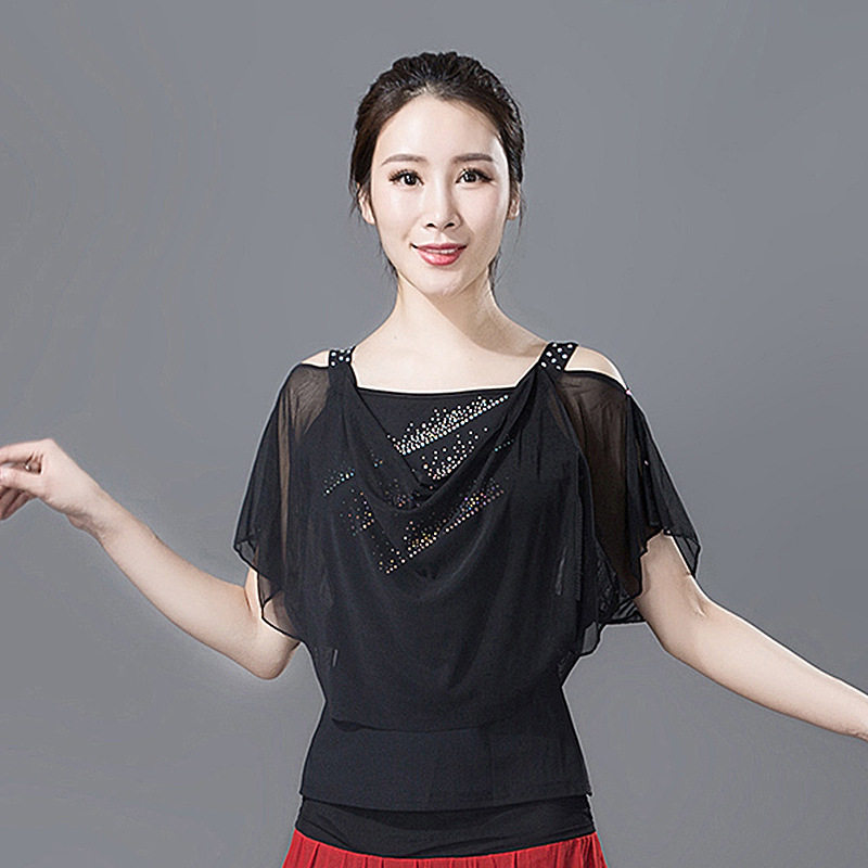 拉丁舞短袖摩登交谊舞紧身舞台女