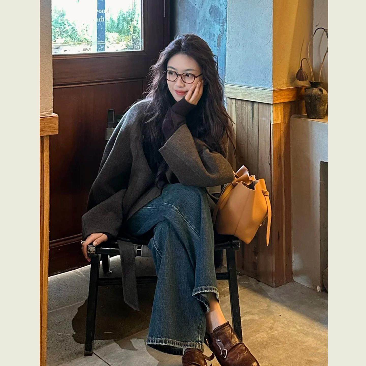 韩系复古棕色立领毛呢外套女秋冬新款小个子系带显瘦短款呢子大衣,运动/瑜伽/健身/球迷用品,广场舞套装,淘宝优惠券,粉丝福利购,淘宝优惠卷