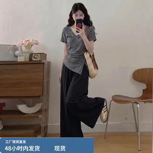 大尺码女装2026流行穿搭一整套夏季胖mm巨显瘦韩系慵懒风两件式套