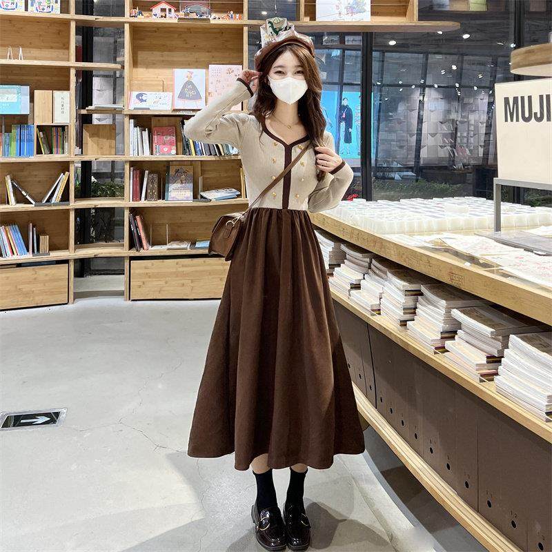 大码法式假两件针织连衣裙女春季胖mm显瘦遮肚小个子打底内搭长裙,运动/瑜伽/健身/球迷用品,瑜伽短裙,淘宝优惠券,粉丝福利购,淘宝优惠卷