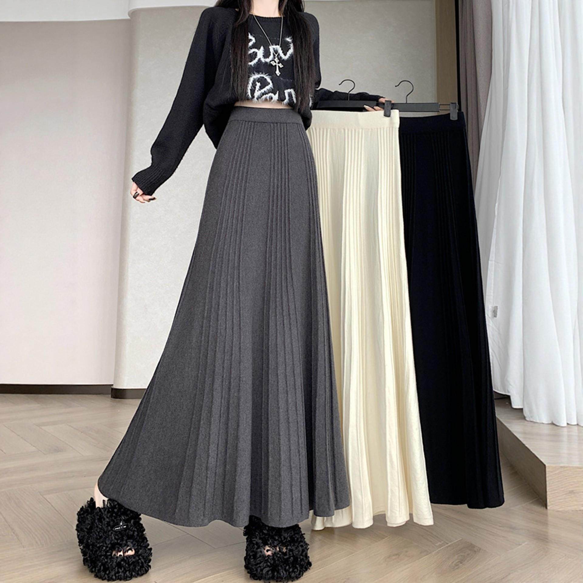 大码灰色针织半身长裙女秋冬巨好看的半裙胖mm高腰显瘦a字百褶裙,运动/瑜伽/健身/球迷用品,瑜伽短裙,淘宝优惠券,粉丝福利购,淘宝优惠卷