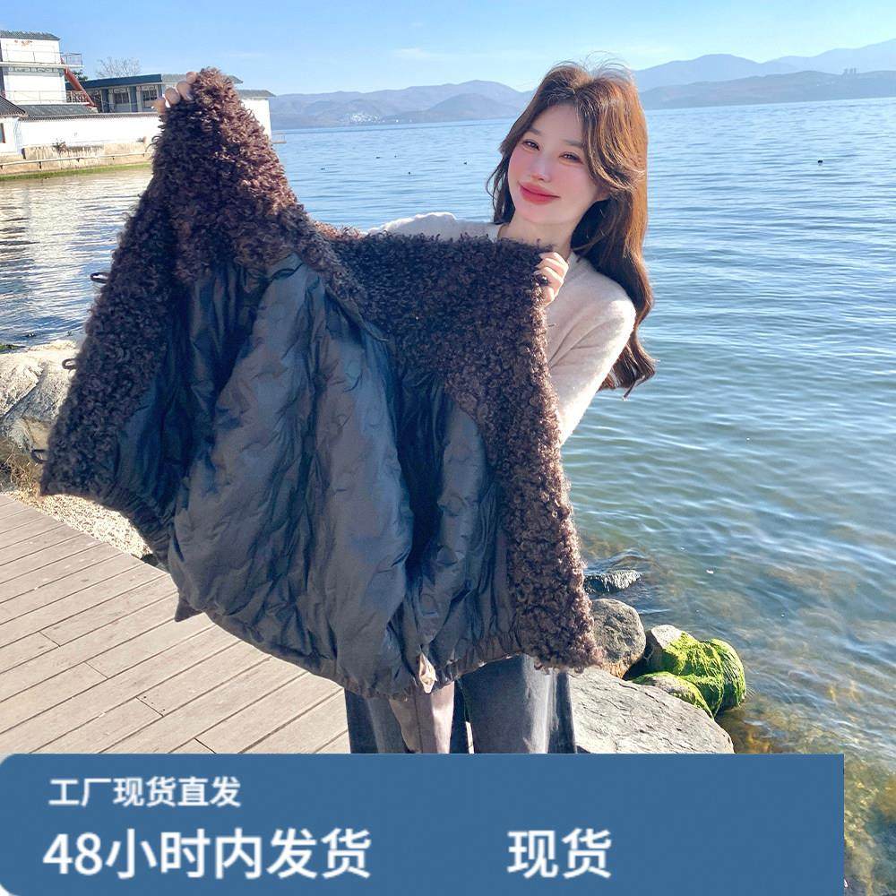 美拉德咖色羊羔毛领皮衣羽绒服女冬超好看高级感加厚机车服短外套,童装/婴儿装/亲子装,套装,淘宝优惠券,粉丝福利购,淘宝优惠卷