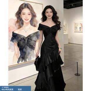 千金感穿搭复古赫本风轻奢宴会连衣裙特别漂亮出席重要场合礼服裙