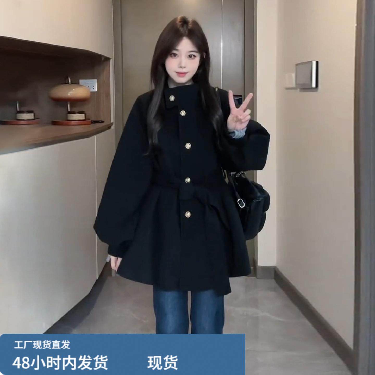 小个子短款大衣黑色立领毛呢外套女装秋冬季2026新款今年流行爆款,运动/瑜伽/健身/球迷用品,广场舞套装,淘宝优惠券,粉丝福利购,淘宝优惠卷