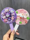 Cartoon Kuromi Diy сливочный резиновый макияж зеркало женское общежитие Портативное творческое портативное зеркало Женское подарок