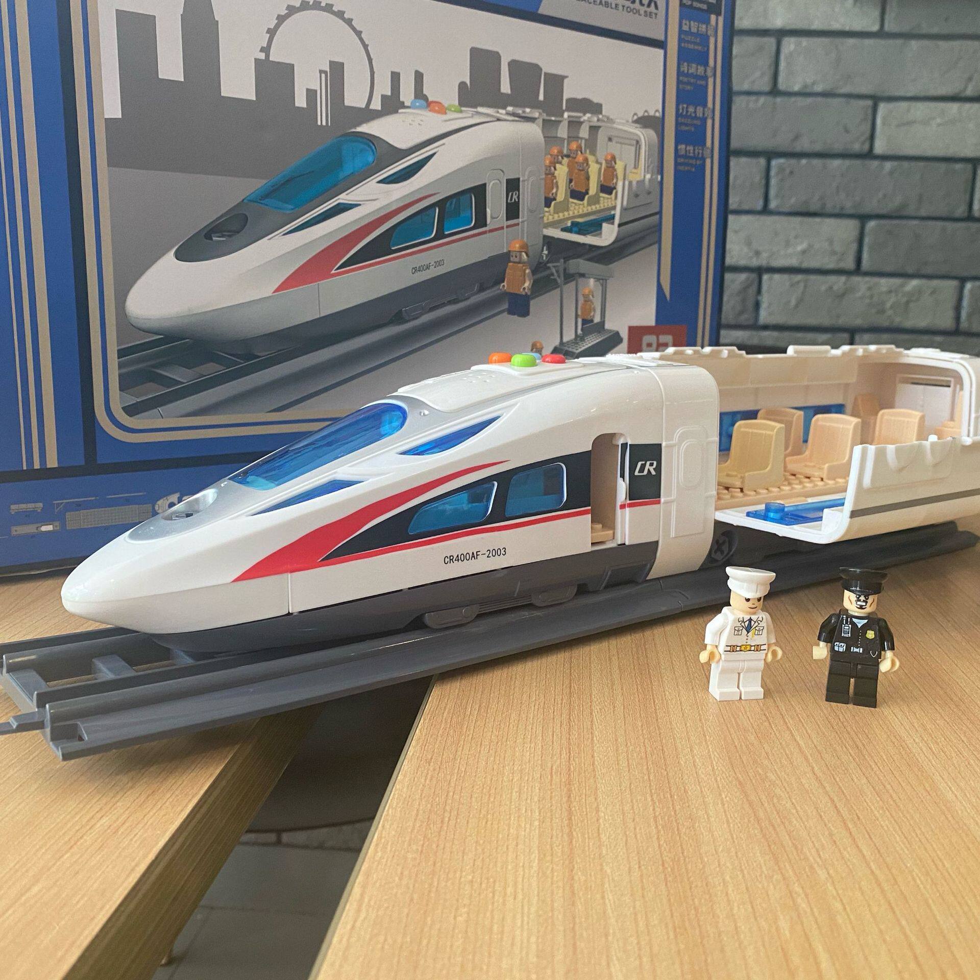 POPULAR SCIENCE EARLY EDUCATION HIGH-SPEED RAIL BUILDING BLOCKS ELECTRIC TRACK MANUAL ASSEMBLY INERTIAL LIGHT MUSIC CHILDRENS TRAIN