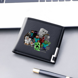 我的世界钱包MC我的世界儿童短款钱包苦力帕史蒂夫卡通周边学生轻