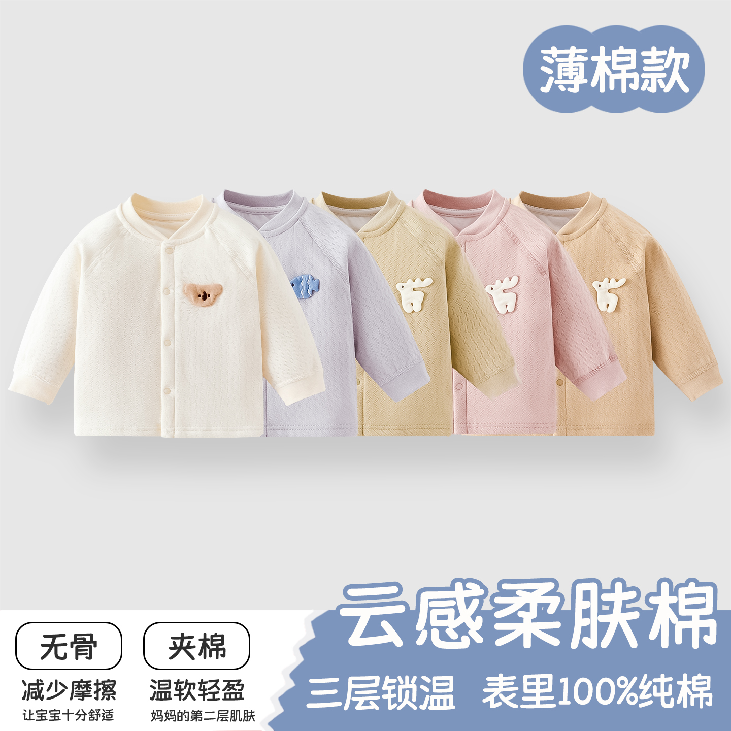 婴儿衣服上衣秋冬纯棉a类夹棉外套男女宝宝衣服冬季防寒打底冬装