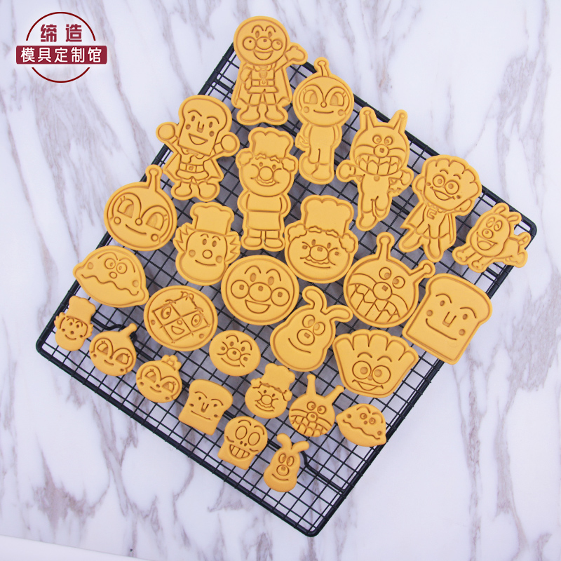 面包超人糖霜饼干模具卡通馒头水果家用面食花样压花烘焙模具定制