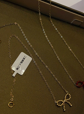 不掉色锁骨链14k金新品五折扁o女