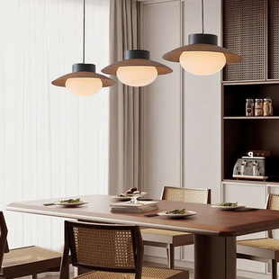 餐桌吊灯餐厅日式复古新中式茶室极简中山灯具原木风
