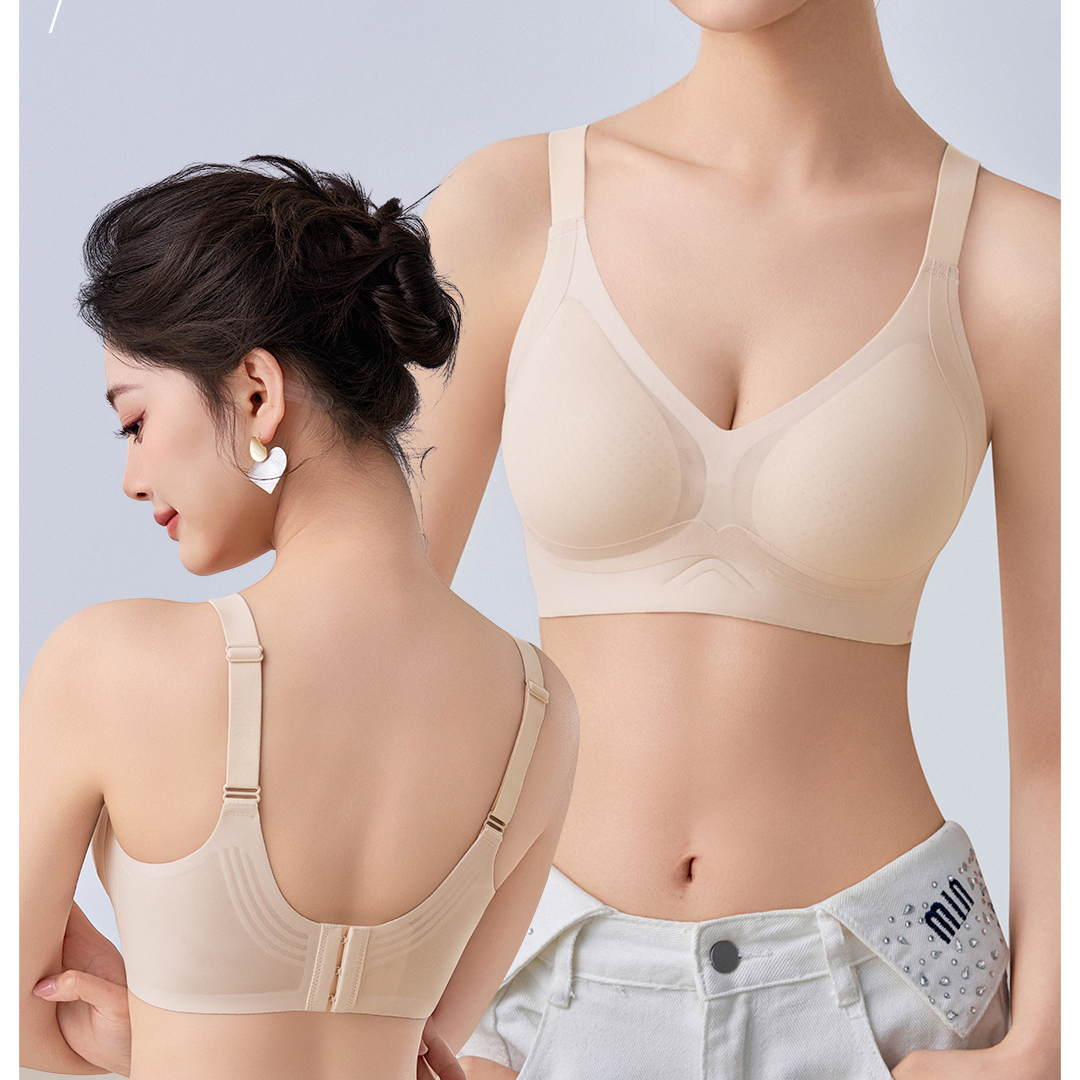 无痕软支撑超薄凉感透气内衣女大胸显小收副乳文胸罩夏新款YC178