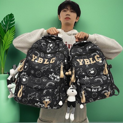 书包女初中生高中大学生印花