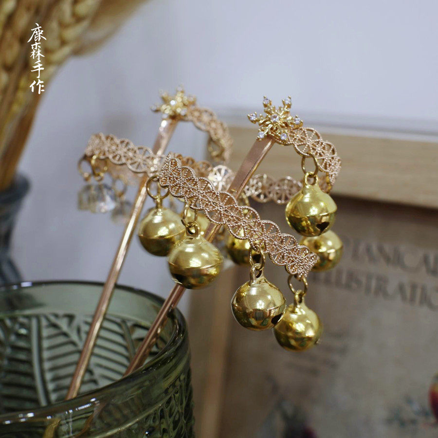 【神乐铃】日系昭和风发簪盘发簪子铃铛原创设计头饰发钗发饰礼物