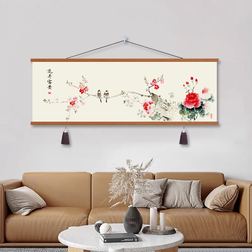 可定制尺寸和画面卷轴挂画