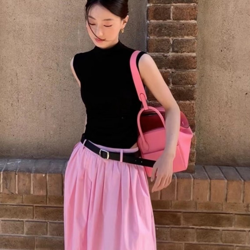 多巴胺穿搭夏季套装女装2026新款高级气质时髦漂亮上衣长裙两件套