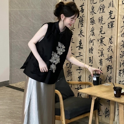 2026夏季新款上流社会收腰a字气质漂亮独特设计师款新中式洋装