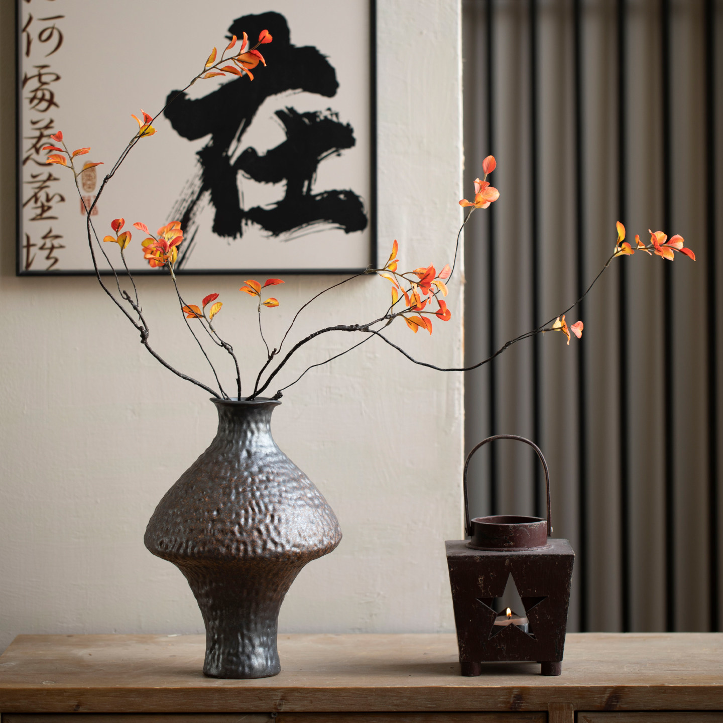 侘寂风古铜陶瓷花瓶中式复古禅意粗陶罐客厅玄关餐桌插花装饰摆件,家居饰品,花瓶,淘宝优惠券,粉丝福利购,淘宝优惠卷