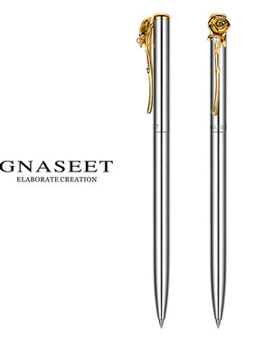 GNASEET宝珠笔玫瑰金属笔商务签单笔女生签名笔开业高档定制礼品