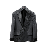 型宴会约会炸街外套 口拼接收腰版 ROKKIHU 高质感钉珠西服缎面袖