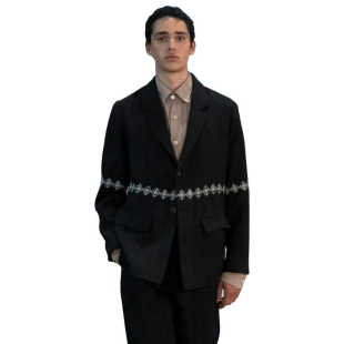 西服上衣外套 原创设计春秋走秀休闲手工男士 ROKKIHU 新款